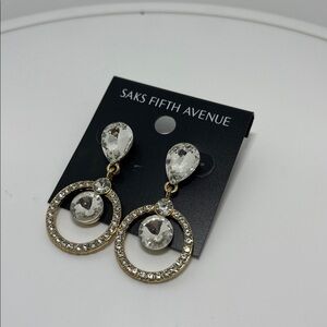 Saks Fifth Avenue Gold and Silver Drop Earrings